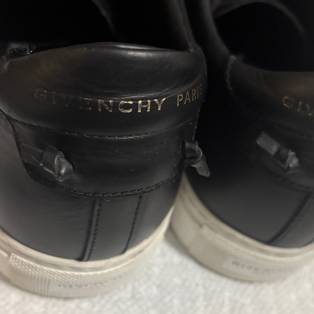 Givenchy Black Leather Sneakers with Gold Logo